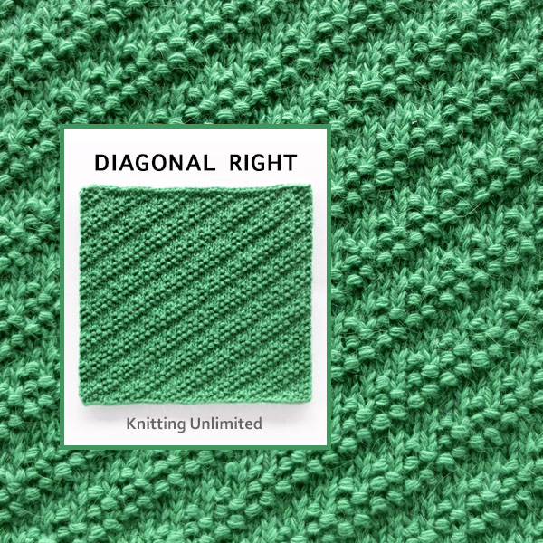 Moss stitch Diagonal Knit Purl Block 63