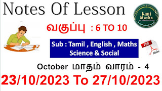 STD - 6th TO 10th Notes of lesson October week - 4 2023-24