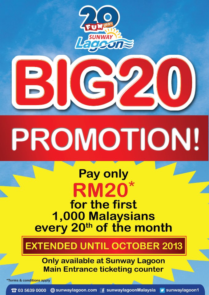 BestLah: Sunway Lagoon Big 20 Promo - All Parks Ticket At ...