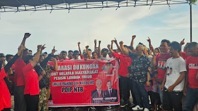 ️Front Nelayan dan Masyarakat Pesisir Tanjung Luar Lombok Timur deklarasi dukung dan siap Menangkan Ganjar Mahfud MD