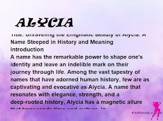 meaning of the name "ALYCIA"