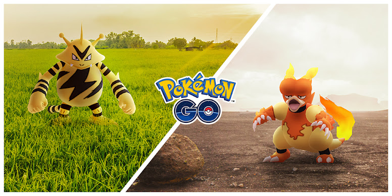 Pokémon GO Dia Comunitário Magmar e Electabuzz