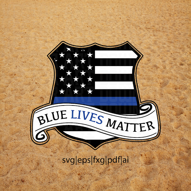 blue lives matter police shield vector
