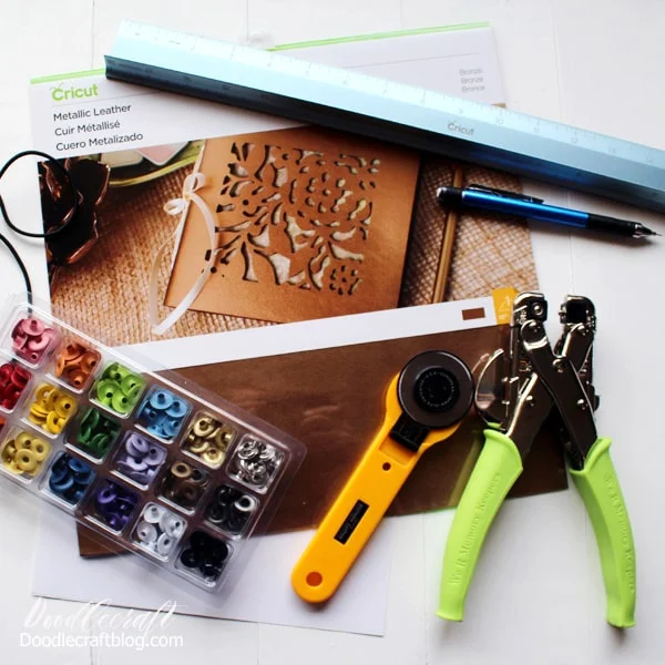 Supplies needed to make a refillable leather journal