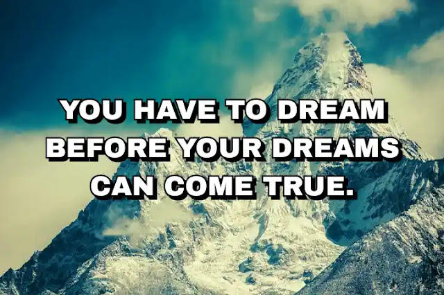You have to dream before your dreams can come true.  A. P. J. Abdul Kalam