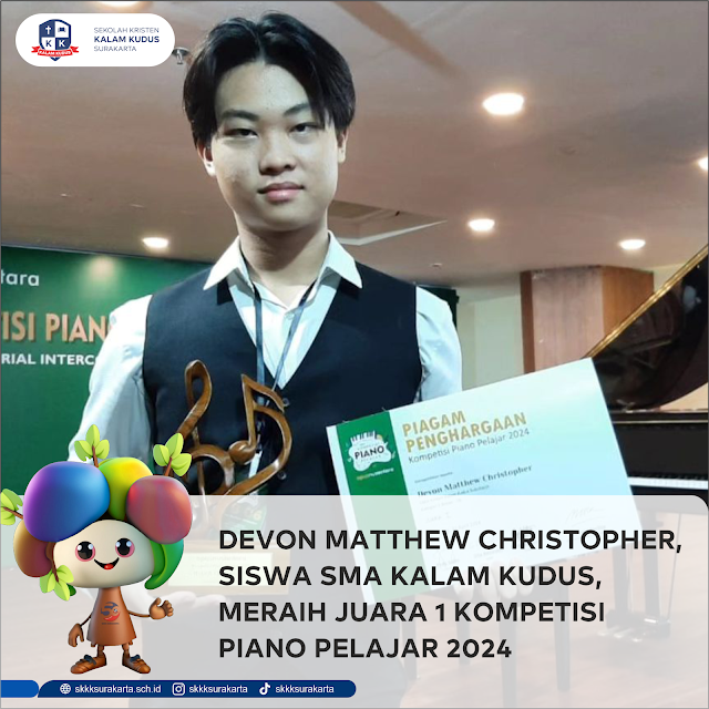 Devon Matthew Christopher, Siswa SMA Kalam Kudus Juara 1 Kompetisi Piano Pelajar 2024