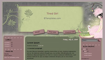 Tired Girl Blogger Layout