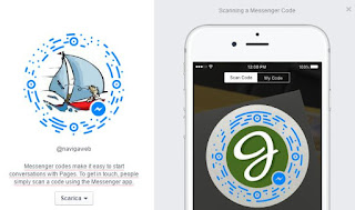 messenger con codici e username