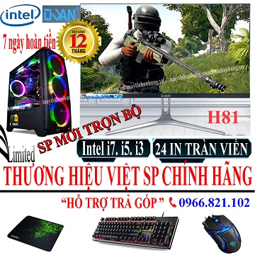 [ dieuminhchau2712 ] [MÁY MỚI] Bộ máy tính chơi GAME màn 24 LED IPS cao cấp tràn viền MỚI , LOL, FIFA, CF, PUBG Mobile, game giả lập giá rẻ