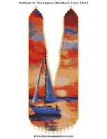 Free Sailboat In The Lagoon Landscape Art Necklace Brick Stitch Seed Bead Pattern