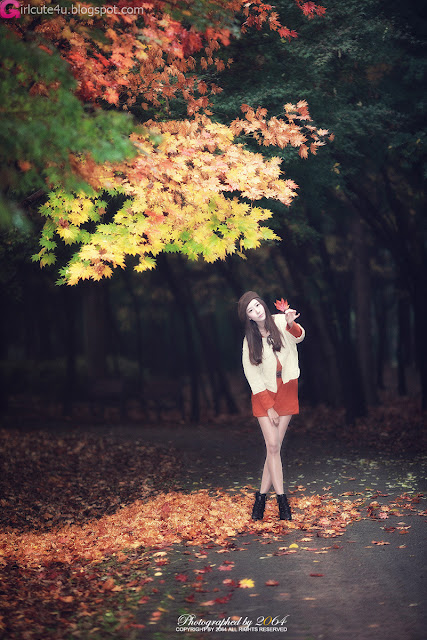 Park-Hyun-Sun-Autumn-Orange-Dress-09-very cute asian girl-girlcute4u.blogspot.com