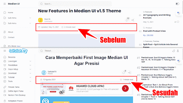 Cara Mengubah Posisi Minute Read di Median UI 1.5
