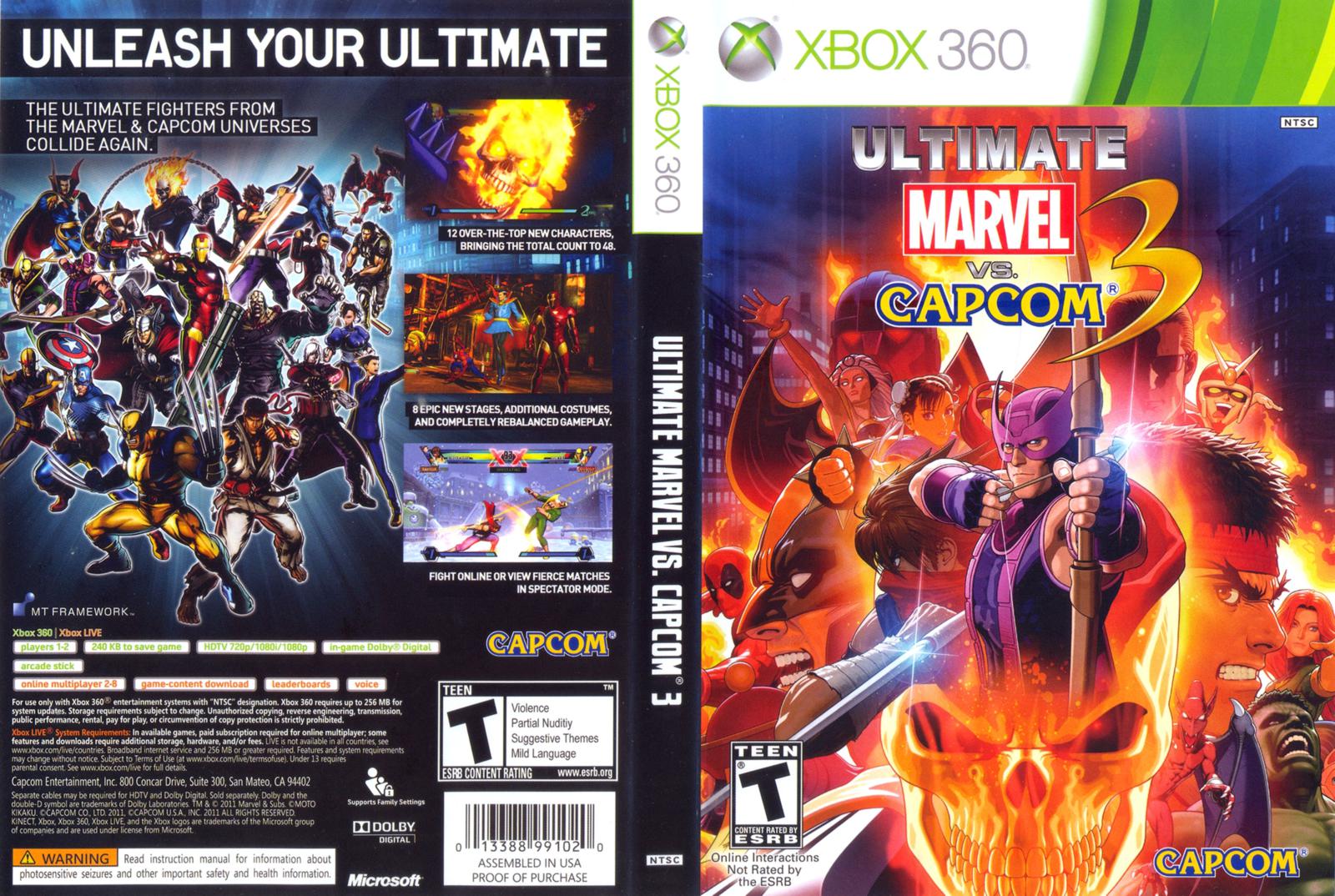 Pagina Inicial Xbox 360 Capa Ultimate Marvel Vs Capcom 3 wallpaper