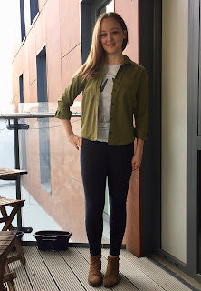 Military Inspired Green Cotton Twill Grainline Studio Archer Shirt