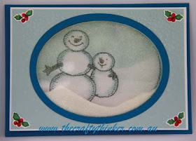 SU, Christmas card, Xmas, Shaker Card, Sponging, Masking, www.thecraftythinker.com.au