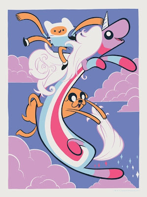 Mondo x Cartoon Network “Finn with Lady Rainicorn and Jake” Adventure Time Screen Print by Tiny Kitten Teeth