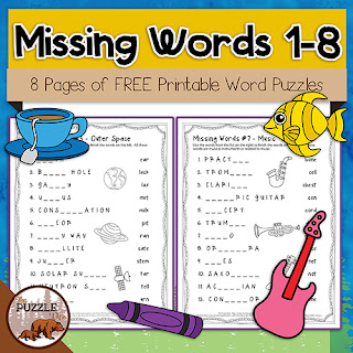 The Puzzle Den - Missing Words 1-8