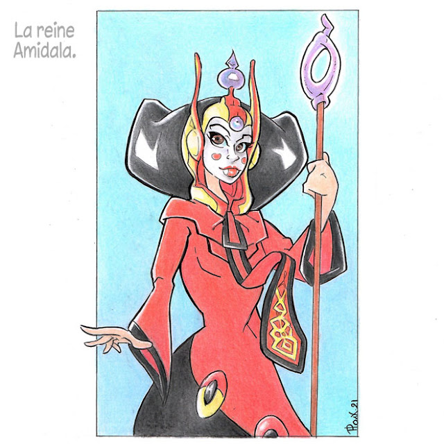 La Reine naboo Amidala aux prismacolor