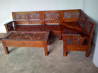 Minimalist Teak Guest Chairs With Motif