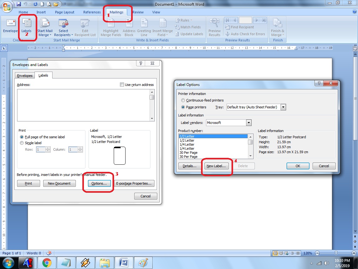 Cara Cetak dan Format Label Undangan 103 / 121 Tom Jerry 