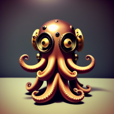 Steampunk Octopus Statue Miniature 3D amazingwallpapersa blogspot com (40)