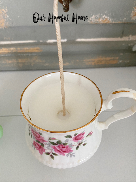 tea cup candle