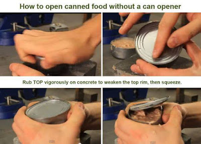 Open a can without a can opener