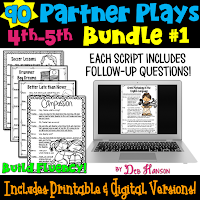 Fluency is said to be the bridge between word recognition and reading comprehension. Learn about my partner play scripts that provide a fun and engaging way to focus on reading fluency. Plus, they feature a reading comprehension component, as well! These scripts are designed to be used in 2nd, 3rd, 4th, and 5th grade reading classrooms.