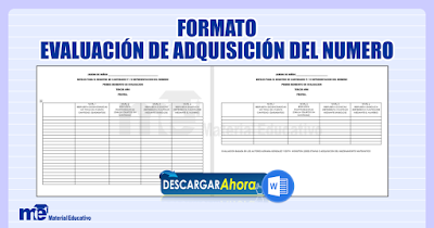 FORMATO EVALUACIÓN DE ADQUISICIÓN DEL NUMERO