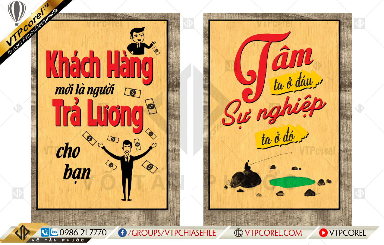 Tranh động lực Khách hàng mới là người trả lương cho bạn - Tâm ta ở đâu Sự nghiệp ta ở đó