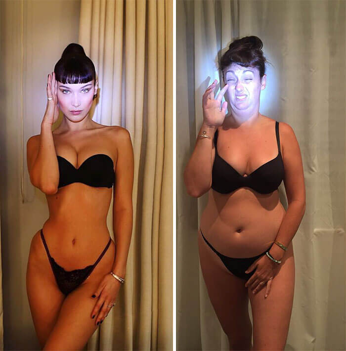 Woman Recreates Celebrity Instagram Pictures, And It's Hilarious