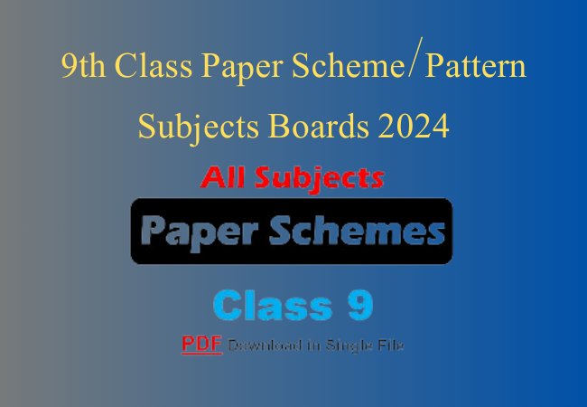 9th Class English Pairing Scheme 2024 for All Punjab Board, Federal Board,  Sindh Board & KPK Board 2024