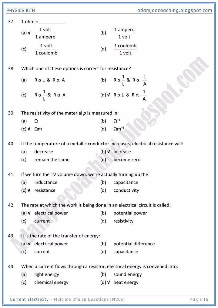 current-electricity-mcqs-physics-10th