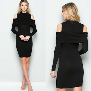 black bodycon dress