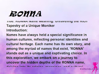 meaning of the name "RONNA"