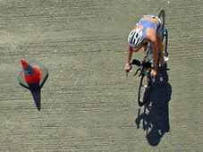 cyclist departing ExCel