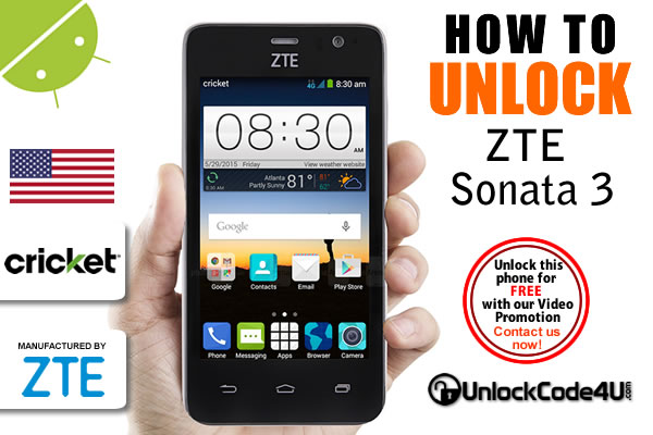 Factory Unlock Code ZTE Sonata 3 from Cricket