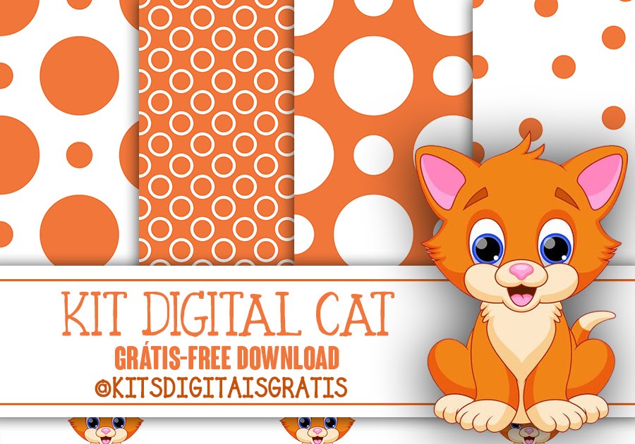 Kit Digital Cat grátis para baixar - Cantinho do blog