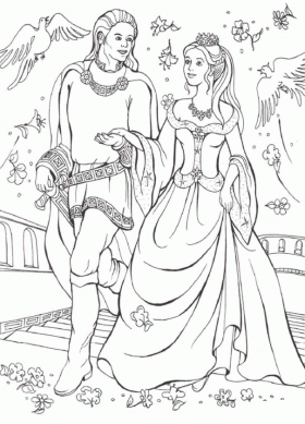 Princess and Prince Wedding Coloring Sheet