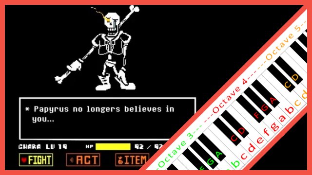 Disbelief / Papyrus' Genocide (Undertale) Piano / Keyboard Easy Letter Notes for Beginners