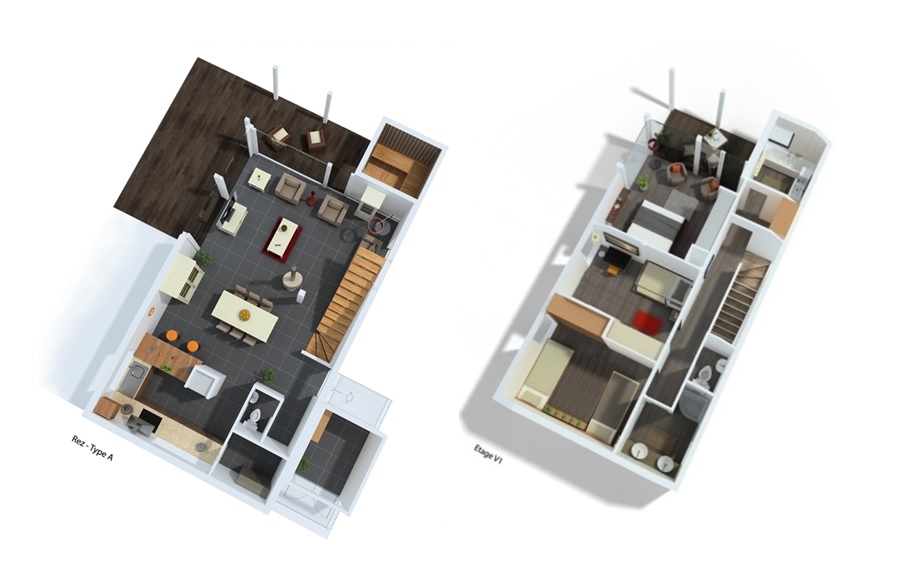 Plan de maison moderne avec étage Archionline - plan de maison avec etage