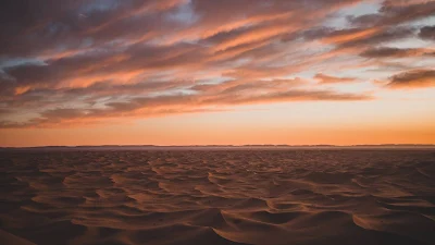 Clouds, Sunset, Desert, Sand, Horizon