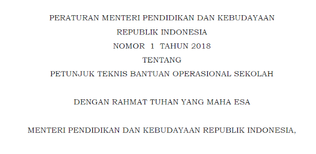 Permendikbud Nomor 1 Tahun 2018