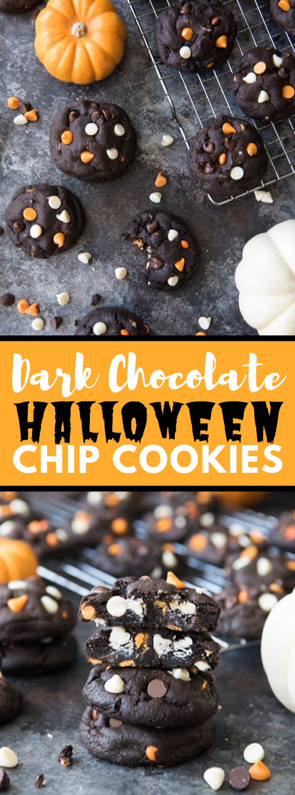 DARK CHOCOLATE HALLOWEEN CHIP COOKIES #desserts #delicioustreat