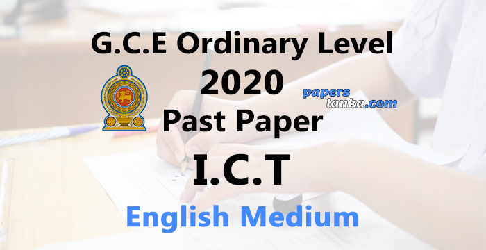 2020 O/L Information and Communication Technology (ICT) Past Paper | English Medium