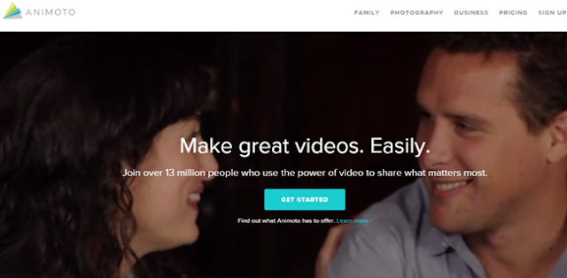 Animoto is featured with its simpleness in creating a photo slideshow