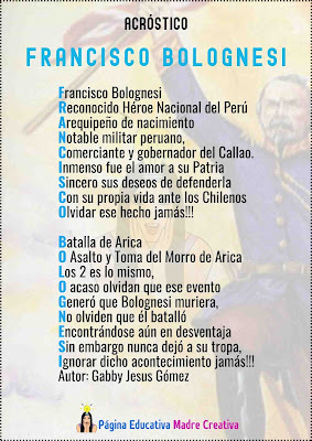 Acróstico de Francisco Bolognesi para imprimir gratis