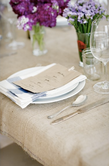 white or burlap table cloths for wedding