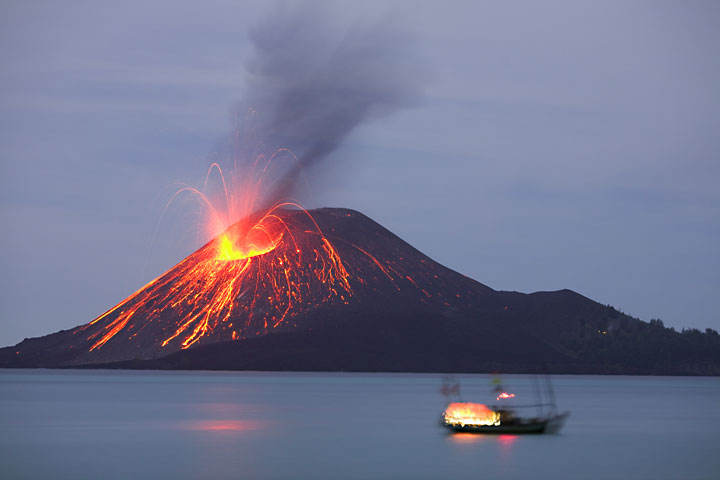 Krakatua Mountain,Indonesia.  Nakarasido Hita