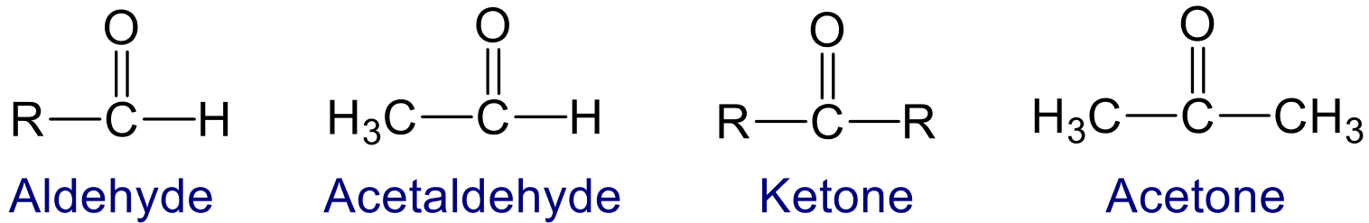 Aliphatic aldehyde and ketones